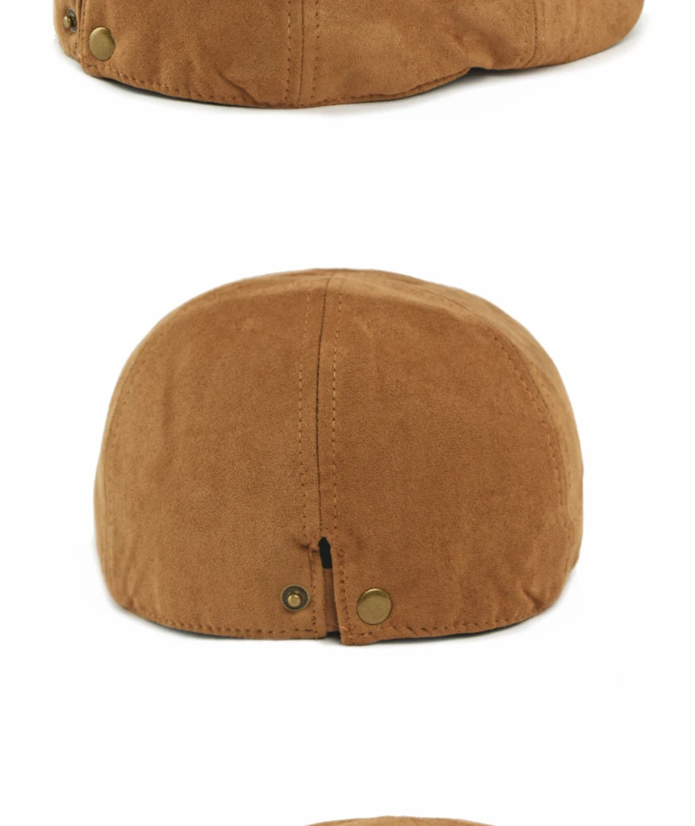 HT5028 Berets für Männer Frauen Künstler Maler Achteckige Baskenmütze Hut Einstellbare Ivy Flache Kappe Männlich Weiblich Herbst Winter Wildleder Baskenmütze Kappe – Detail 13