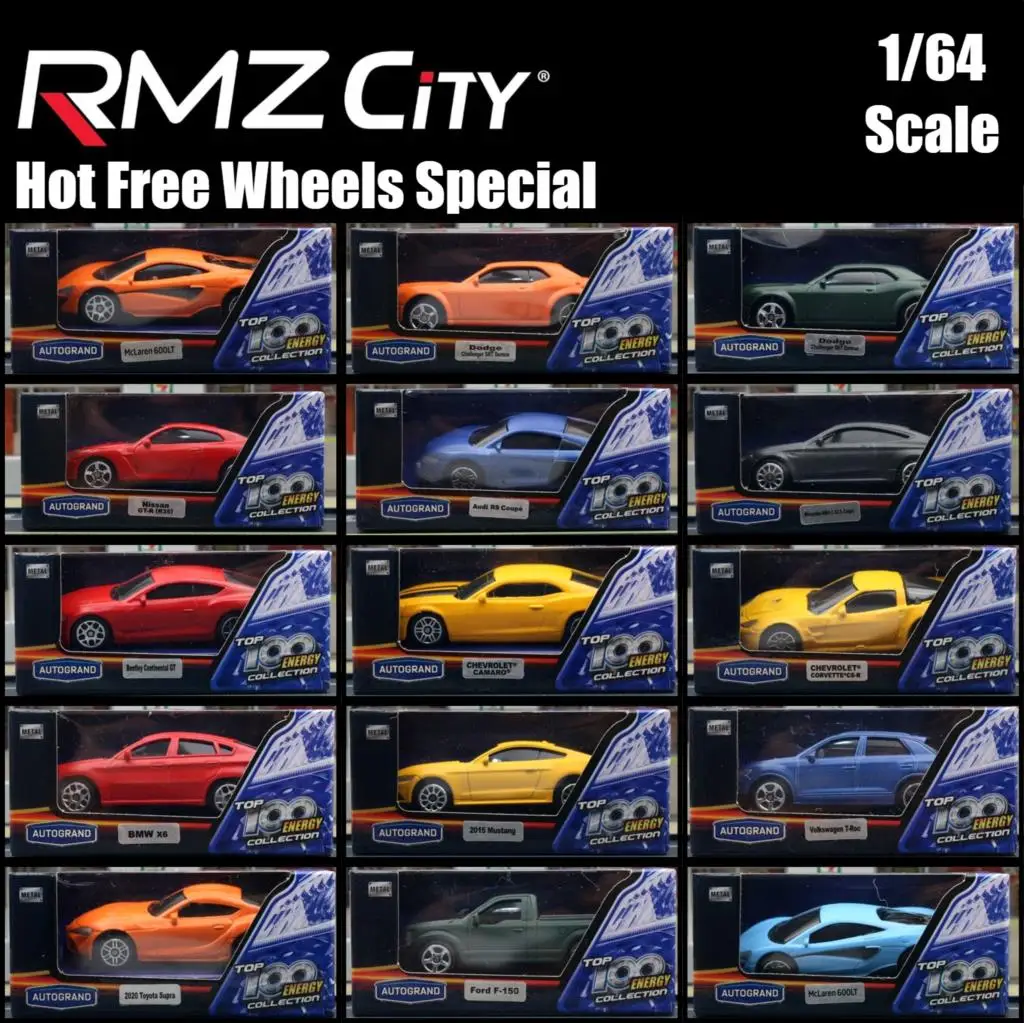 Diecast Miniature Toy Car For Boys 1/64 Hot Free Wheels Premium RMZ City Metal Super Sport Vehicle Model Collection Gift For Kid