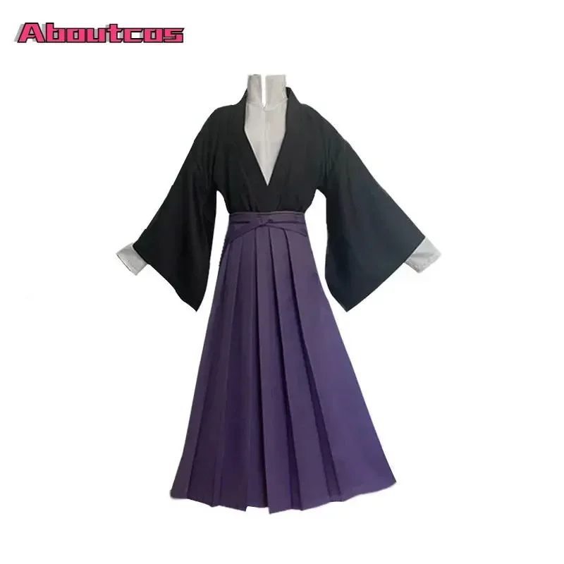 Aboutcos Anime Cosplay Hat Costume Toilet-Bound Hanako-kun Hakama Pant Kendo Costume Tsukasa Yugi Samurai Kimono Sets Men Outfit