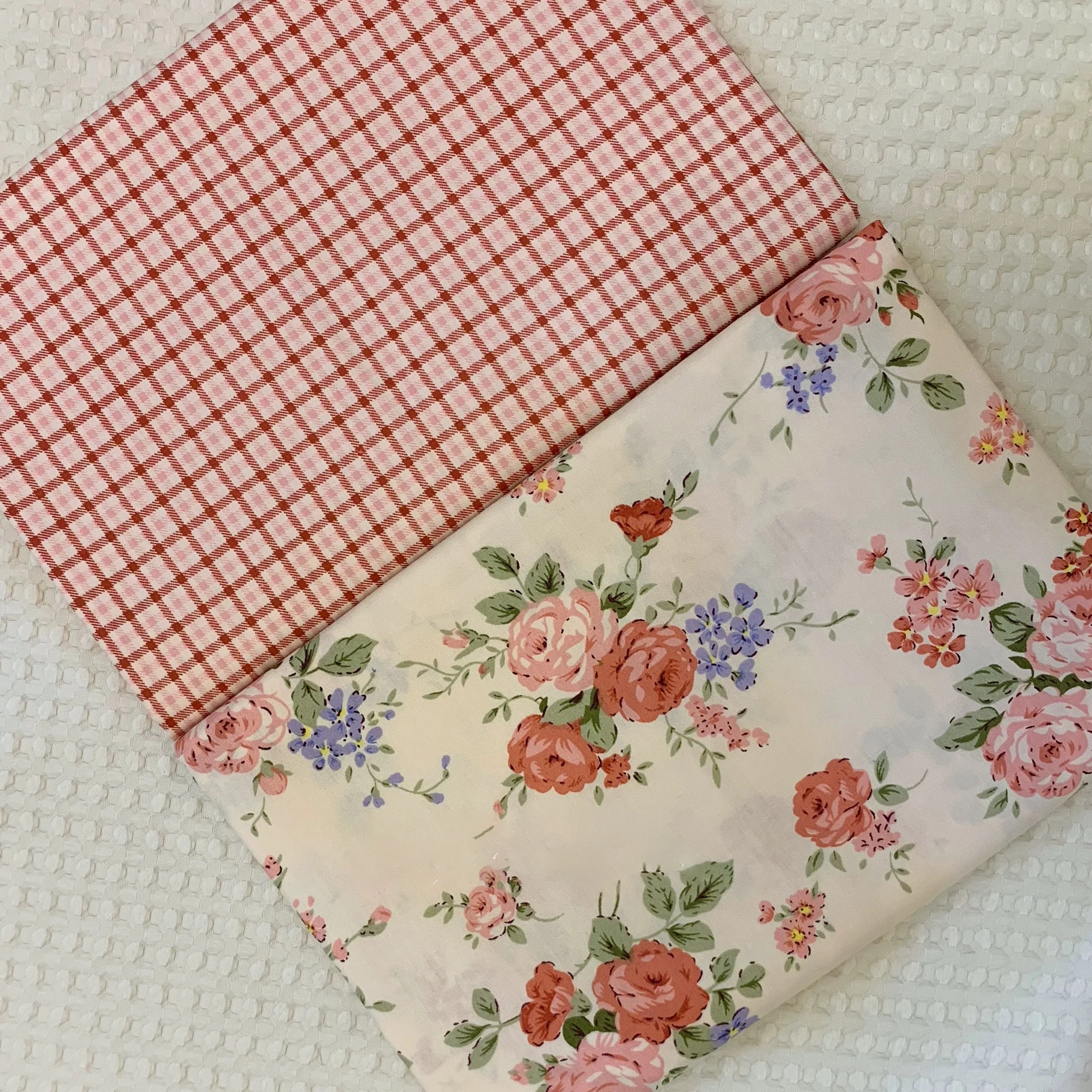 160x50cm big Floral Cotton Twill Fabric, making Bedding Handmade Pajamas Dress Fabric Lining lattice