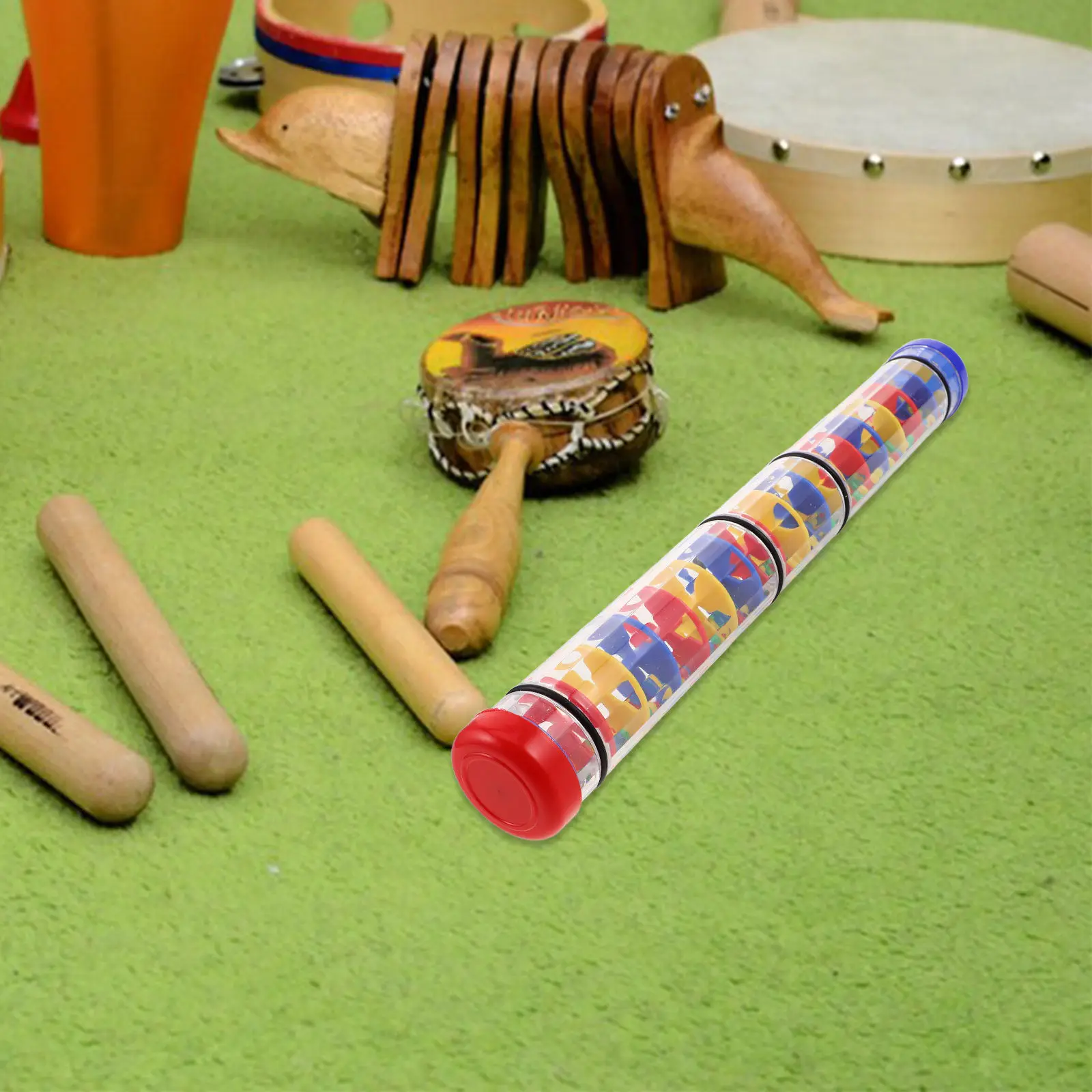 Orff Percussion Rain Sound Maker Tube for Kids Spiral Structure Rain Stick Musical Instrument Sensory Auditory Cognitive