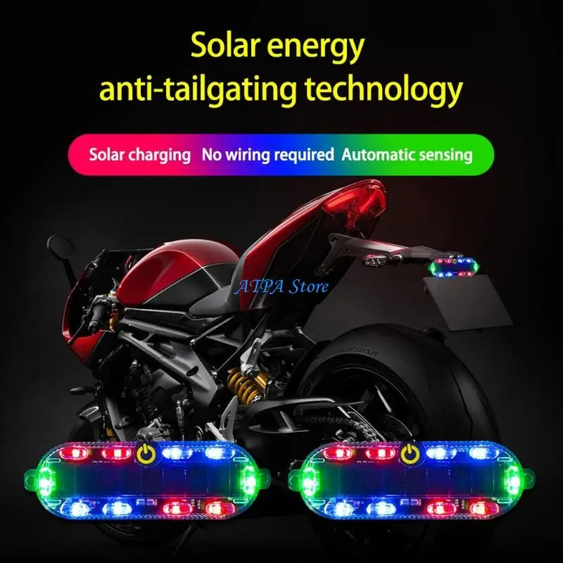 U13C Energy Saving Solar Car Light Vibration Activated Multicolor Safety Light