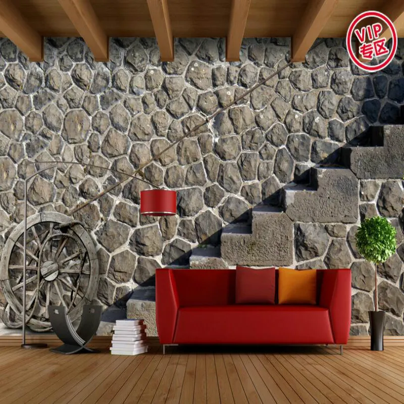 

3D Wallpaper for Walls 3d Decorative Wall Paper Background Painting Retro Nostalgia Brick Wall Mural Wallpapers Home Improvement