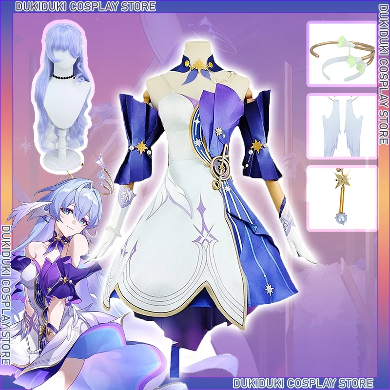 

Robin Cos Game Honkai Star Rail Costume Honkai Cosplay Roleplaying 3D Print Accessories Wig Headwear Earrings Carnival Party
