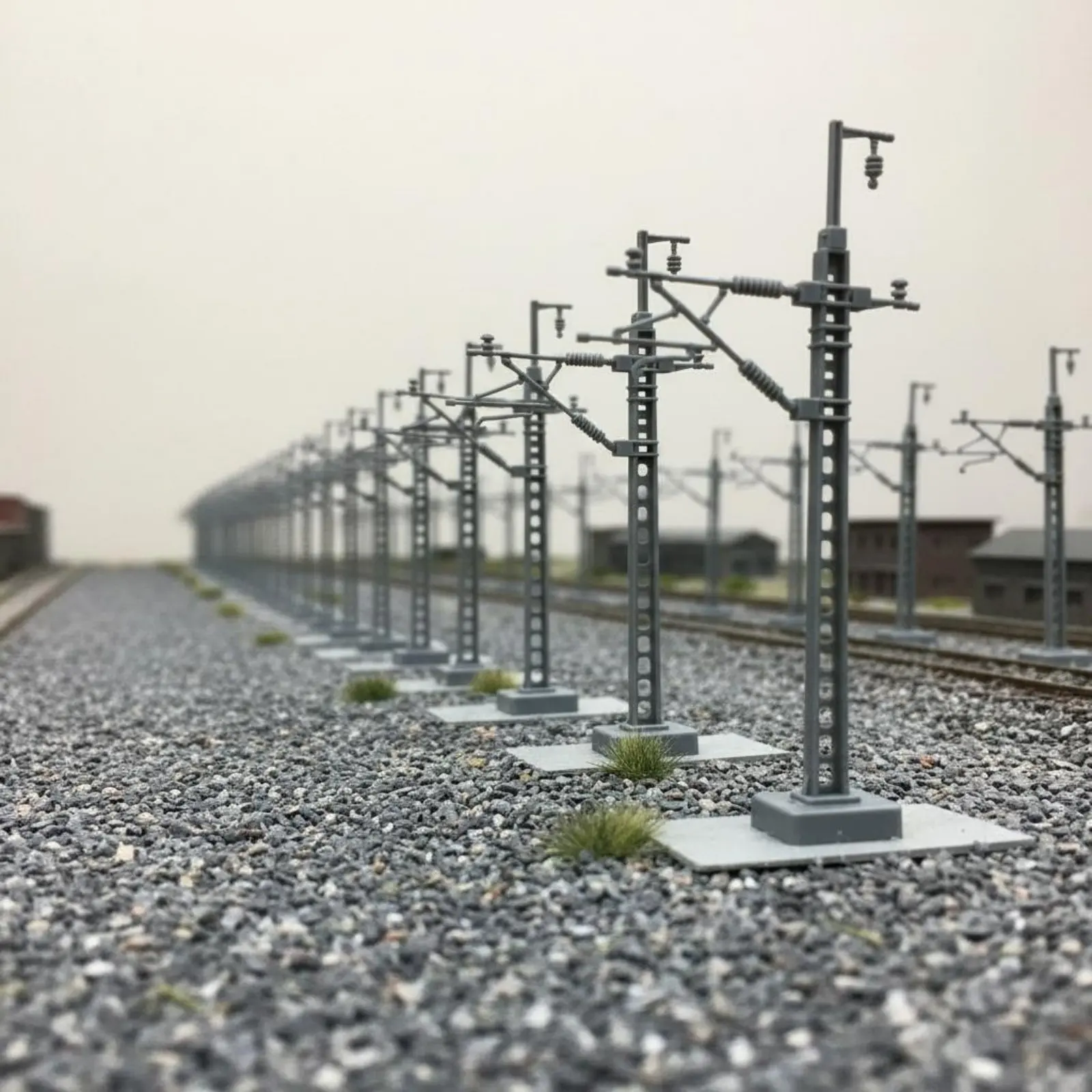 

12 Pieces Model Railway Catenary Support Authentic Appearance Electric Railway Overhead Power Support Model Trackside Accessory