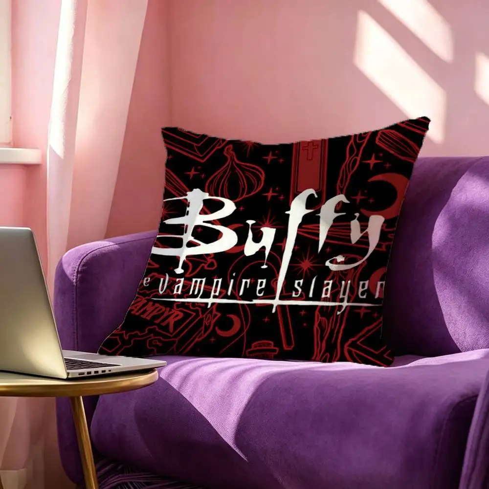 B-Buffy The Vampire Slayer Square Double-Sided printed Pillow Case Bedroom Bedside Pillow Sofa Cushion Cover