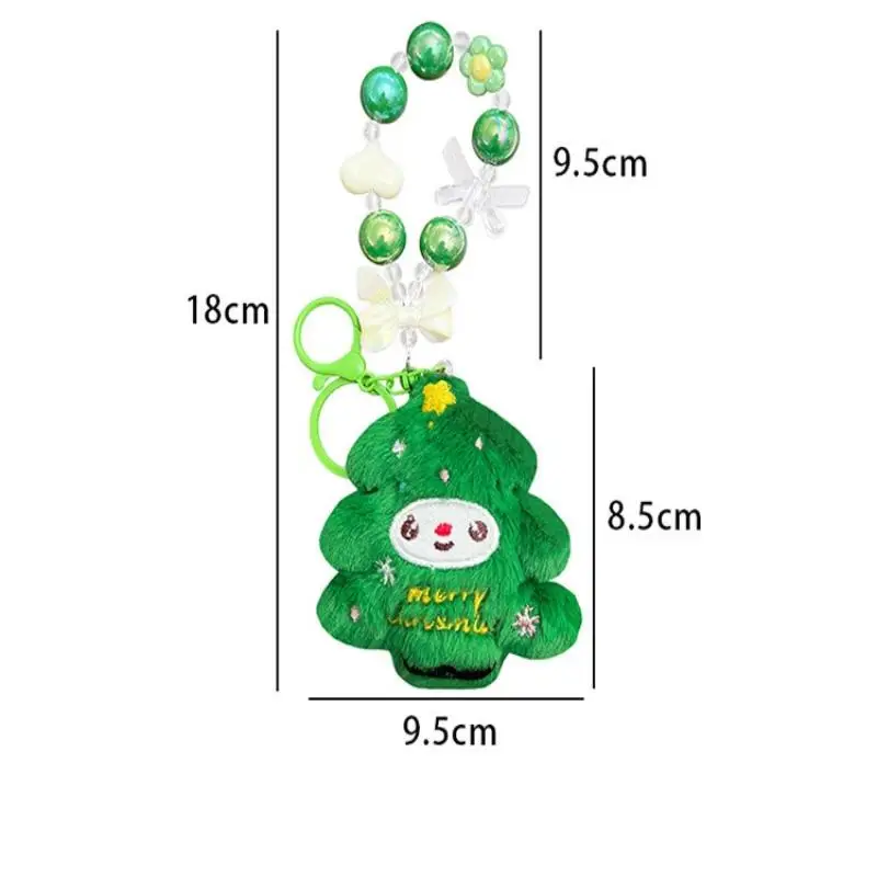 New Year Gift Cartoon Cute Christmas Keychain Plush Santa Claus Christmas Tree Pendant Backpack Hanging Decoration