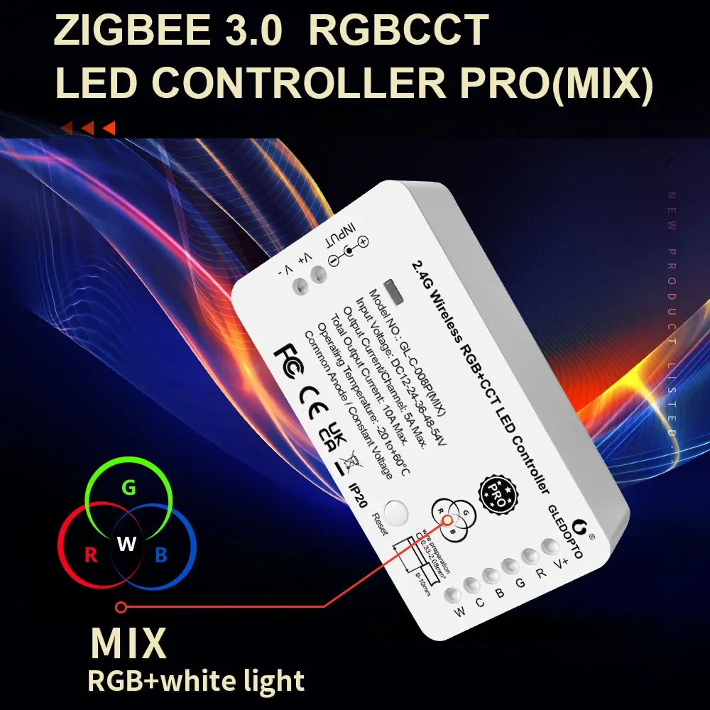 

ZigBee 3.0 RGB+CCT LED Strip Controller Pro Color White Light bar Mix Homey Alexa Tuya SmartThings App 2.4G RF Remote Control