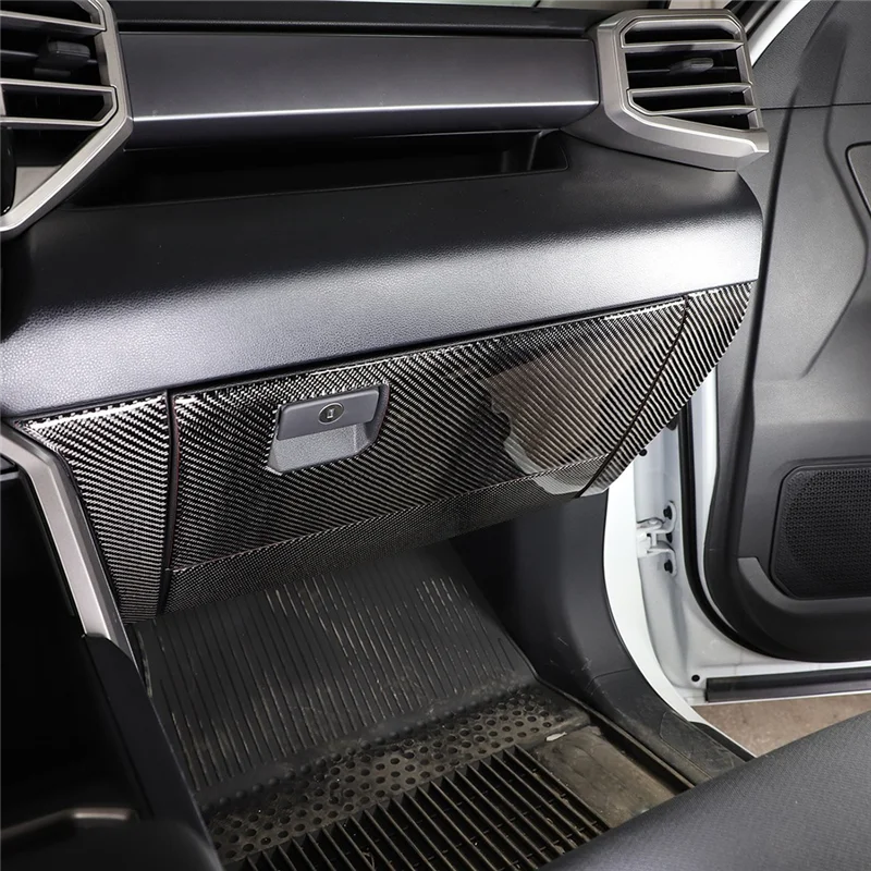 Adesivo de painel de caixa de armazenamento de driver bb-co, adesivo de painel de caixa de armazenamento macio de fibra de carbono real para 2022-2023 toyota