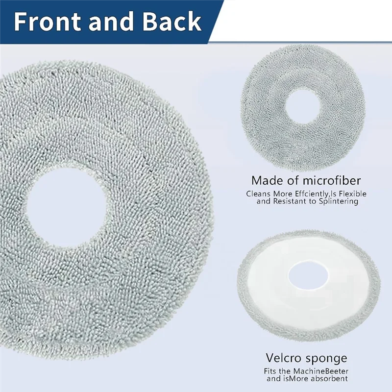 A74G-Mop Cloth Pads Set For JONR P20 PRO Vacuum Cleaner Parts Microfiber Mop Cloth Household Cleaning Replacement Parts 4PCS