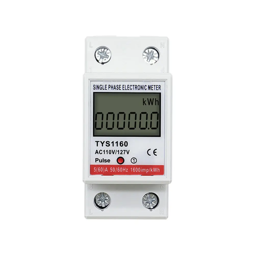 Smart Din Rail Wattmeter Single Phase Digital Energy Meter Home Power Consumption Monitor Electrical Usage Gauge