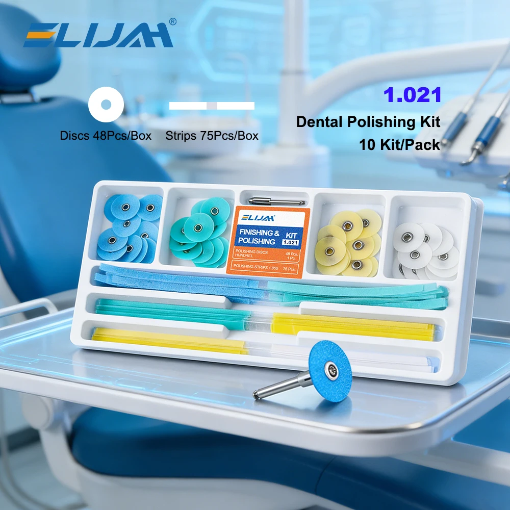 Dental Finishing Polishing Kit 5/10Boxes/Pack 4-Color 12/14mm 2.35mm Mandrel Discs & Strips Autoclavable for Composite & Resin