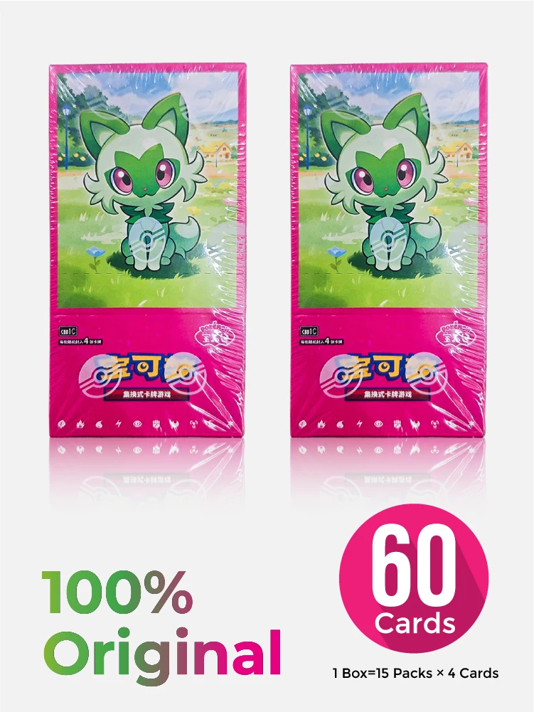 Cartes Pokemon PTCG authentiques : série Scarlet & Violet – Boîte Booster chinoise « Gem Pack » VOL.1 Sprigatito et Pikachu Cadeau de collection