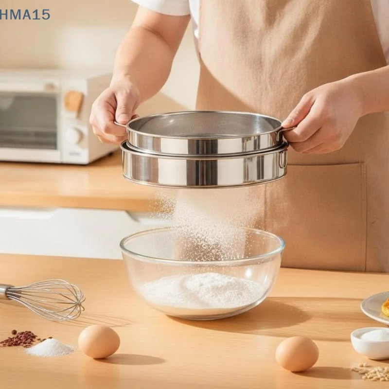 【YA】Ultra-fine Baking Flour Sifter Round 40/60 Mesh Food Grade Strainer for Home Kitchen Pastry Making
