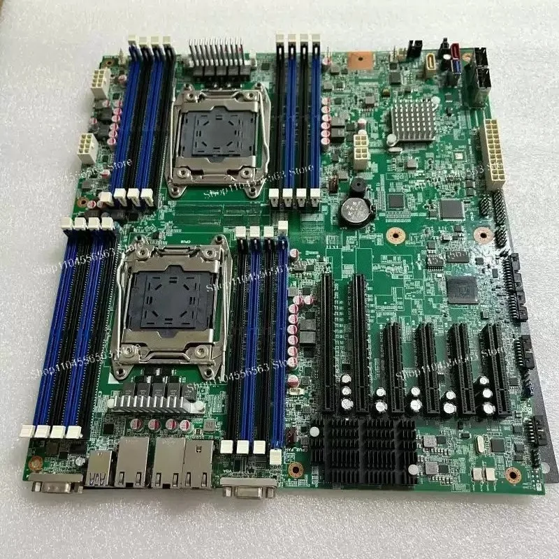 X99 Dual Socket E5-2680V4 Server Board C612 Chip E-ATX, Dual NVMe RAID Workstation Motherboard for Xeon V4/Data Center