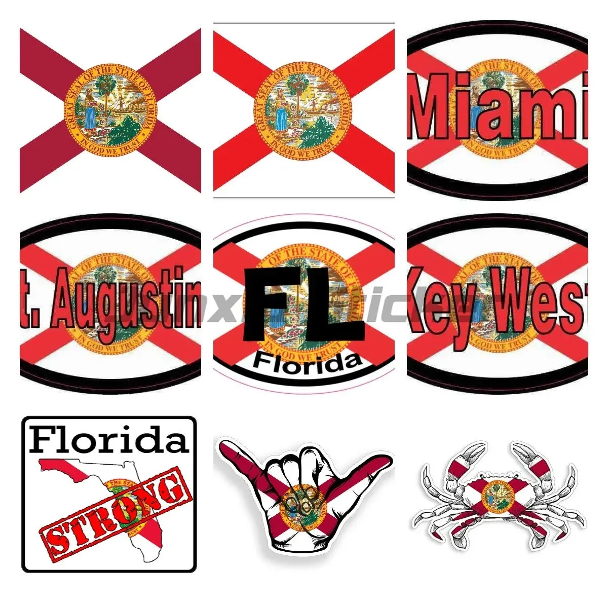 

Miami Florida Flag State Sticker Car Truck Car Bumper Decal Auto Motocross Racing Laptop Helmet Trunk Vinyl Waterproof Decal