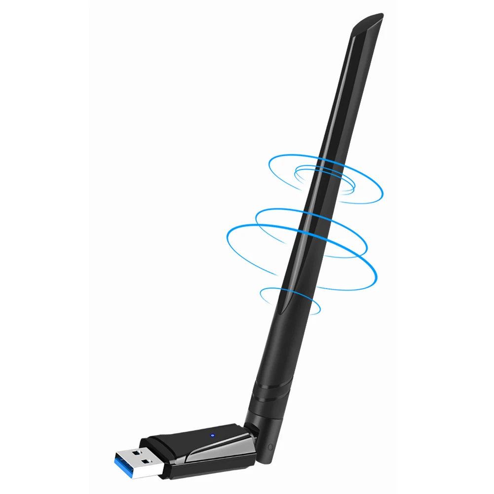

USB-адаптер Wi-Fi 6, 900 Мбит/с, двухдиапазонный (2,4 ГГц и 5 ГГц), беспроводной приемник с антенной 5dBi, без драйверов, для Windows 7/10/11