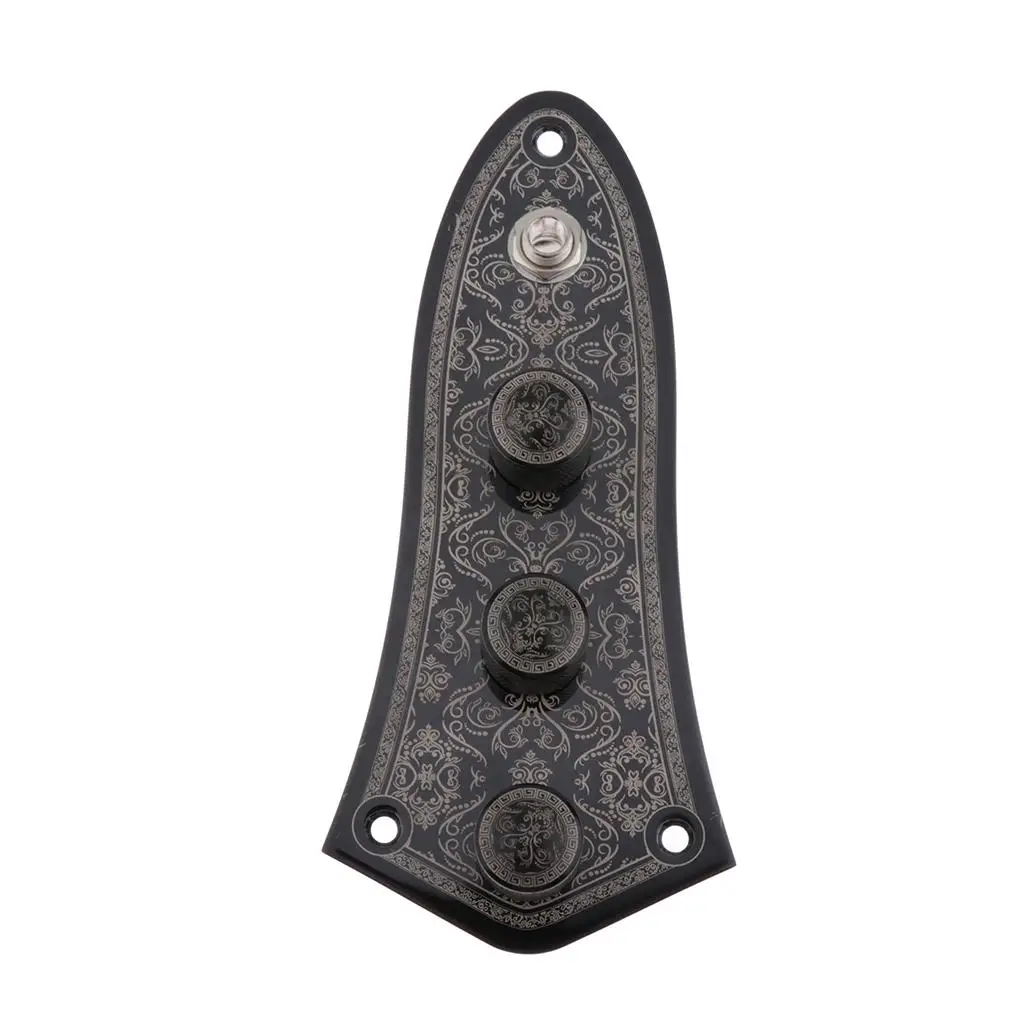 Iron Jazz Bass Control Plate Prewired Loaded with Volume Tone Knobs Socket for JB Guitar Wiring Harness Upgrade Parts