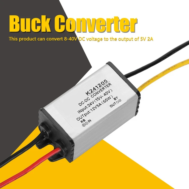 DC-DC Converter 24V To 12V High Efficiency Step Down Power Supply 5A