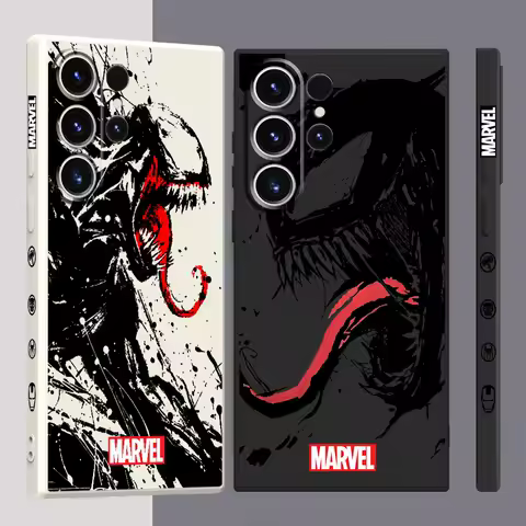 Marvel Superhero venom Case for Samsung Galaxy S9 S8 Note 20 Ultra 10 Plus S10 S22 S23 Ultra 5G S20 FE S21 Square Liquid Cover