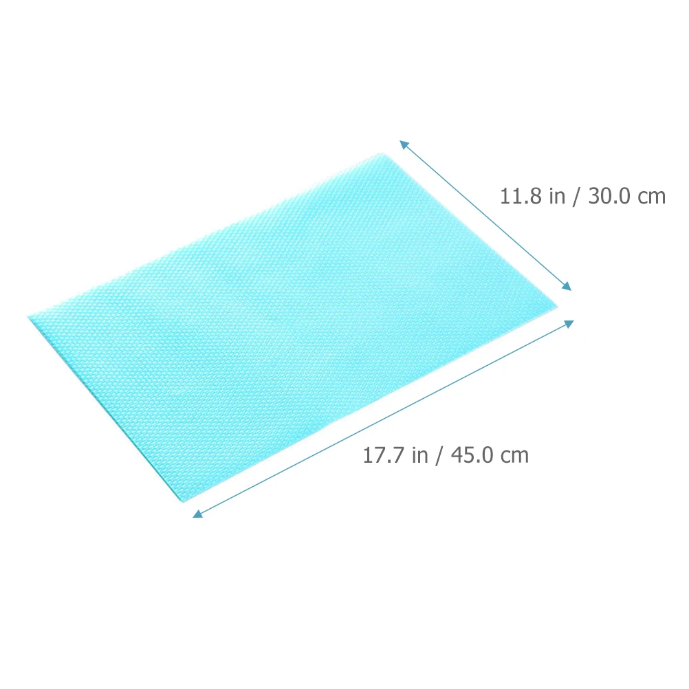 

16pcs Ice Placemat Fridge Liners Shelf Mats Kitchen Cabinet EVA Drawer Liner Water Resistant Cuttable Anti Slip Blue