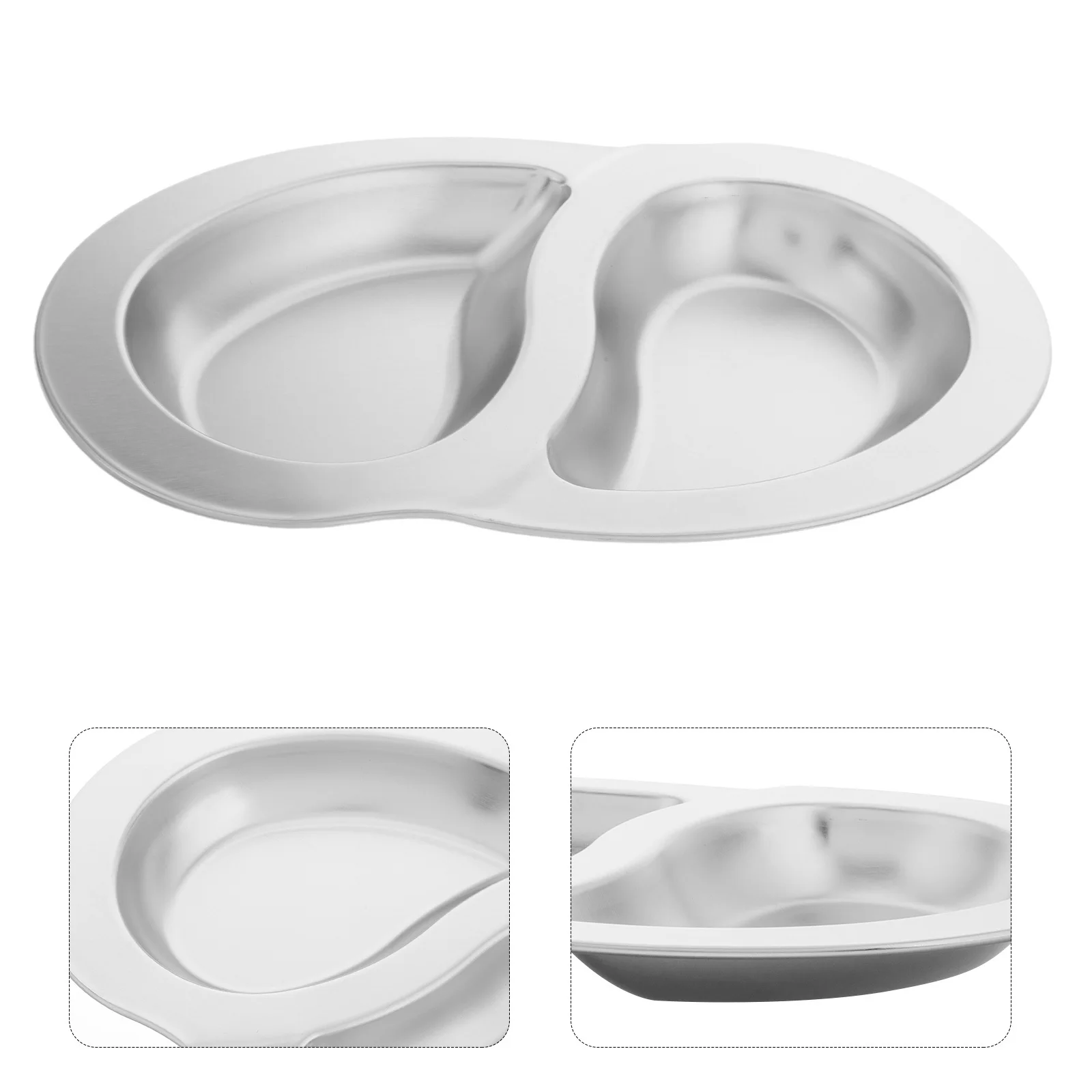 

Stainless Steel Divided Dinner Tray Outdoor Bbq Camping S Shaped Dual Compartment Snack Fried Food Plate Barbecue Plate