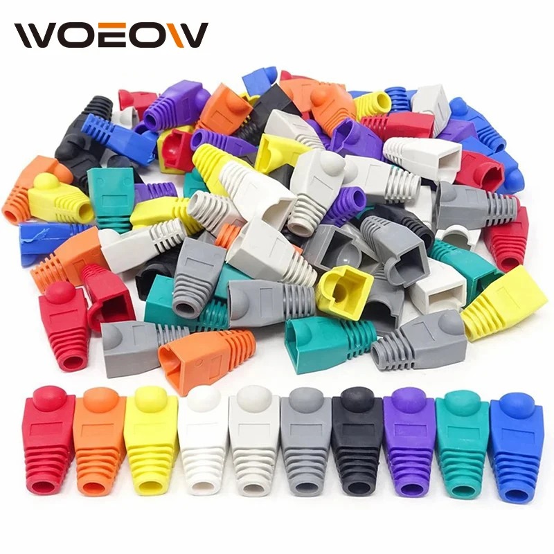 

WoeoW RJ45 CAT6 CAT6E CAT5 CAT5E Ethernet Network Cable Strain Relief Boots Cable Connector Plug Cover (OD 6.0mm)