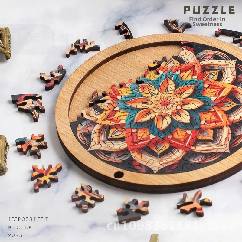 ปริศนาแมนดาลา - ของเล่นไม้เสริมสร้างสมาธิสำหรับเพื่อนสนิท ของตกแต่งสร้างสรรค์ ของขวัญวันเกิดที่เหมาะสำหรับแฟนสาว วัยรุ่น 15-35 ปี