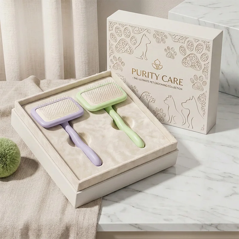 Universal Pet Comb for Hair Removal Portable Fluffing Brush for Cats Dogs Ergonomic Groomer Tool Professional Fur Detangler Pet