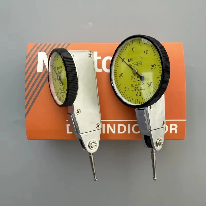 CNC Micrometer Original 513-404 Lever Dial Indicator 0.01mm Resolution 0-0.8mm Anti-Magnetic Precision Measuring Gauge