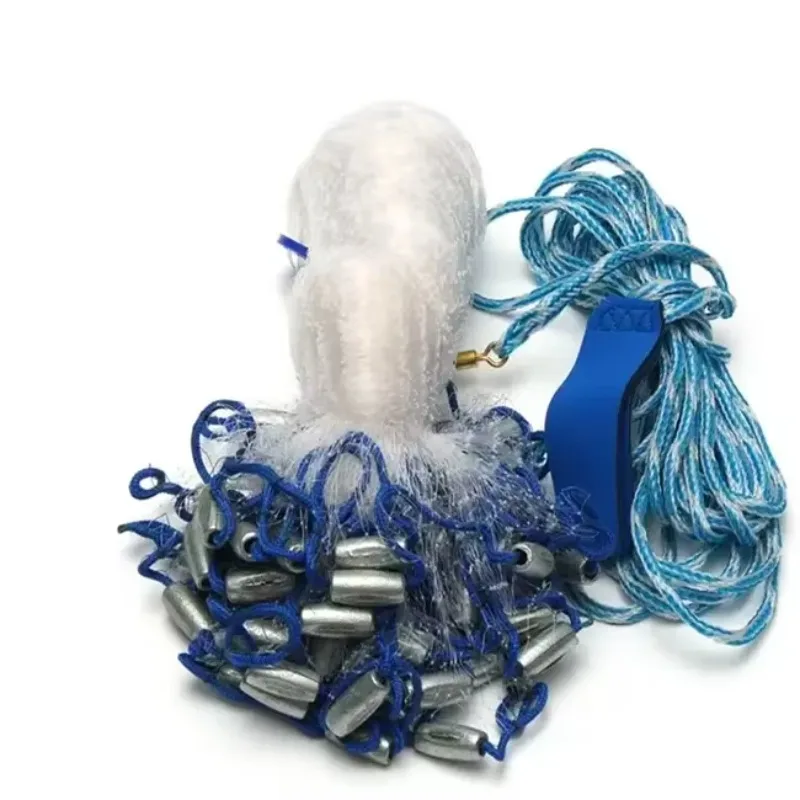 High Quality Monofilament Nylon Cast Net 3/8" American Style Cast Net Easy Throw Fishing Net