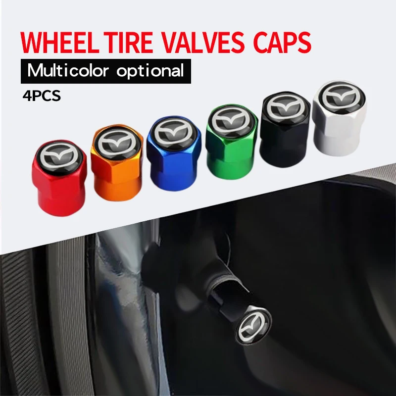 

4 шт., клапаны для автомобильных колес, воздушные колпачки для штока шин, чехол для Mazda 2 3 5 6 323 626 929 RX8 RX7 MX3 MX5 CX9 CX7 CX5 CX8