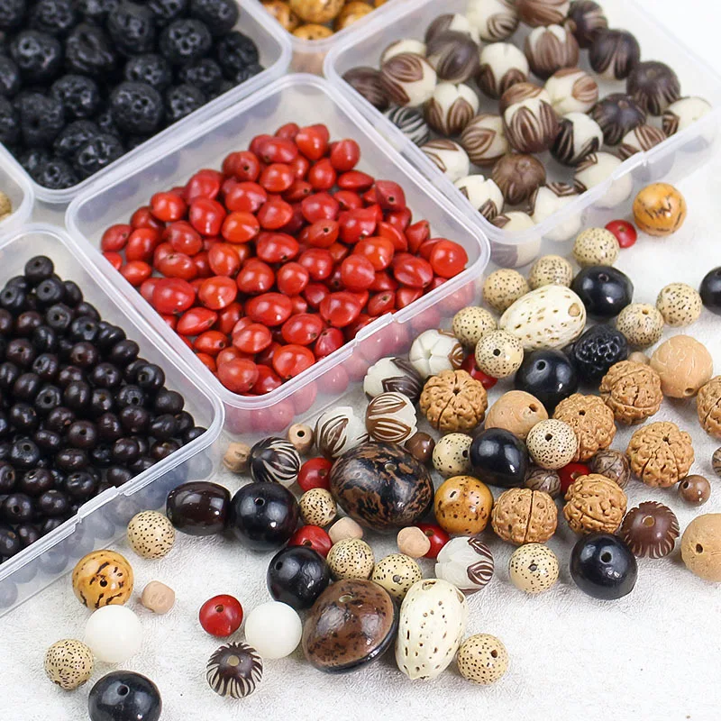 1 paquete de varias semillas naturales de Bodhi, cuentas irregulares, pulseras artesanales, collar, cuentas de planeta, accesorios de joyería DIY para mujeres y hombres