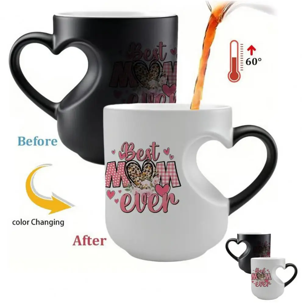 

2026 New Ceramic Coffee Mug with Heart-Shaped Handle Best Mom Ever Color Cup Best Mother's Day Gift for Mom Grandma