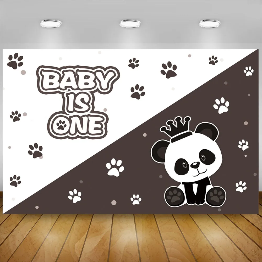 Cute Panda Theme Bamboo Birthday Party Background Photography Baby Shower Newborn Portrait Photo Customized Poster Photo Studio