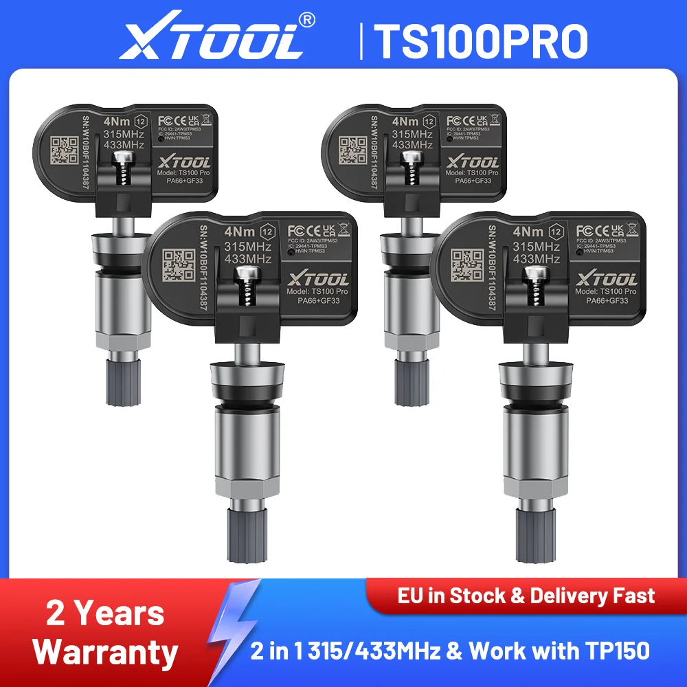 Image of XTOOL TS100Pro Top TPMS-Sensor 2 in 1 315/433MHz Reifendrucküberwachungssystem-Sensor TS100 PRO TPMS-Diagnose, Neulernen, Aktivierung, TPMS-Service, kompatibel mit XTOOL TP150 IP819TP