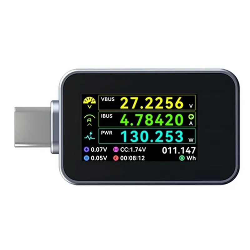 

A93E-C240 Portable USB-C PD Digital Power Meter Tester Support 240W PD3.1 QC5.0 USB C Voltmeter For Phone Laptop Test