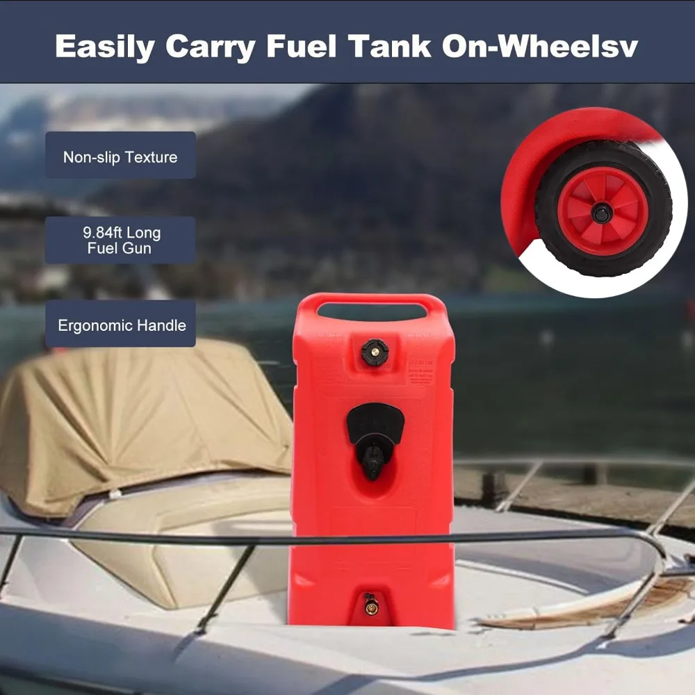 

20Gallon Portable Fuel Caddy Tank Container with LE Fluid Transfer Siphon Pump and 10ftDeliveryHose for Gasoline Diesel LightOil