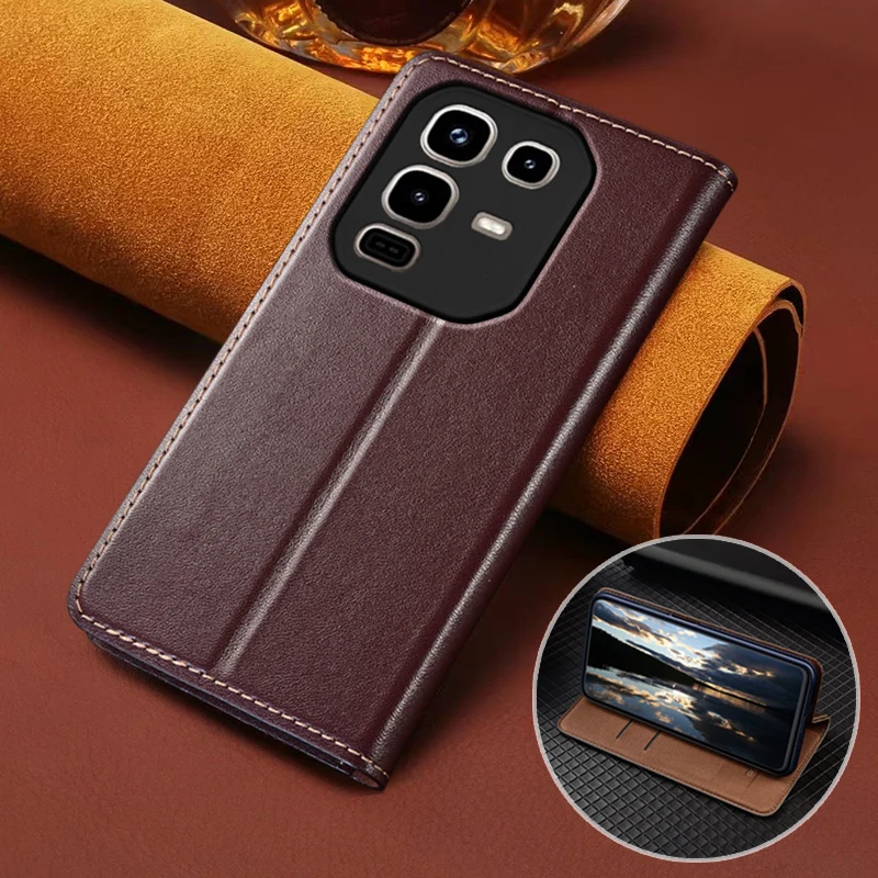 

For Infinix Note50 Note 50 Pro Plus 50S 50X Flip Case Napa Texture Magnetic Cover Luxury Cowhide Genuine Leather Wallet Cases