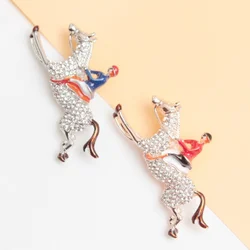 Elegant Temperament Cute Horse Riding Little Man Brooch Unisex Jewelry Fashion Pin Gift
