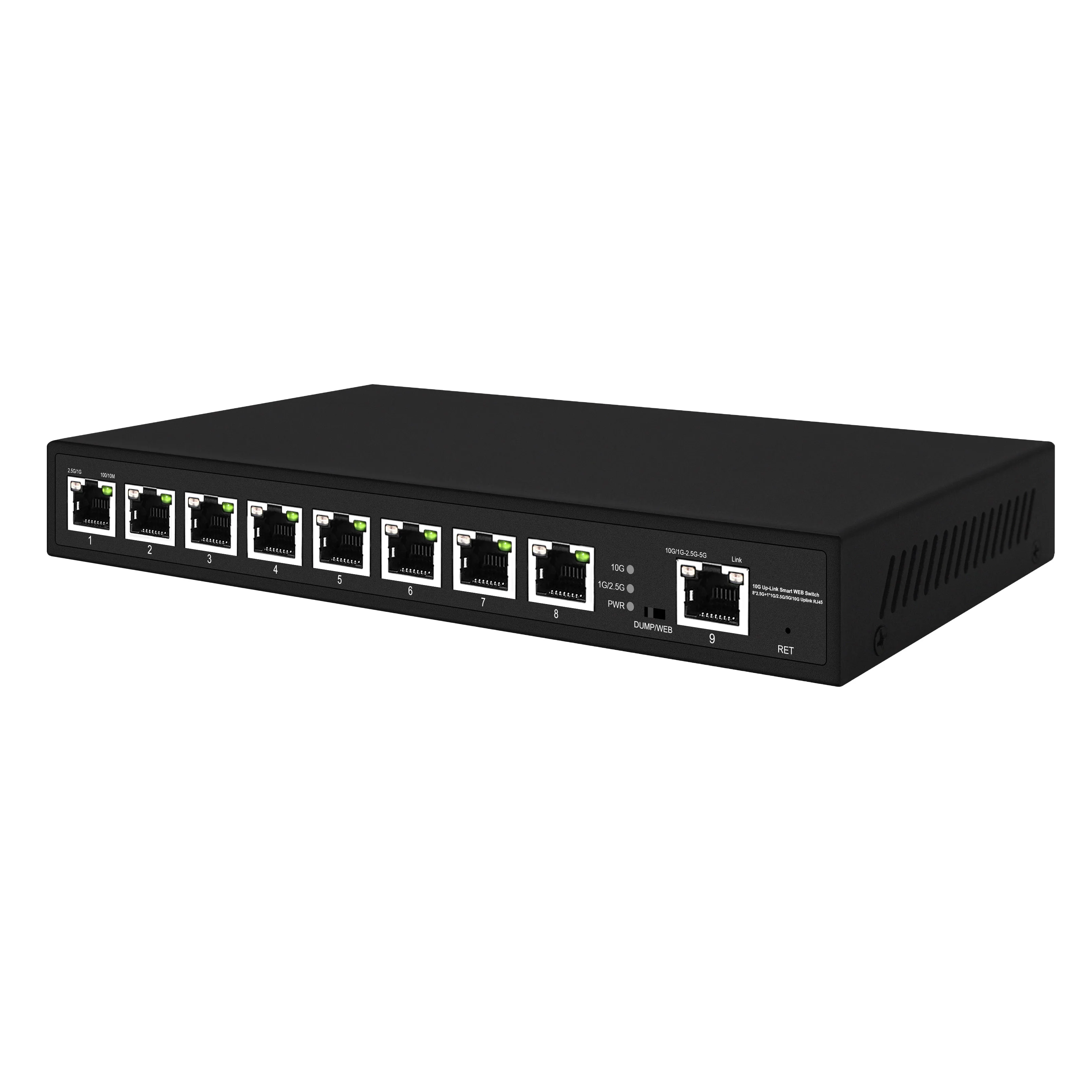 8 Ports  2.5Gps POE Or RJ45 Web Managed Switch  with 1*10Gbe RJ45 Uplink