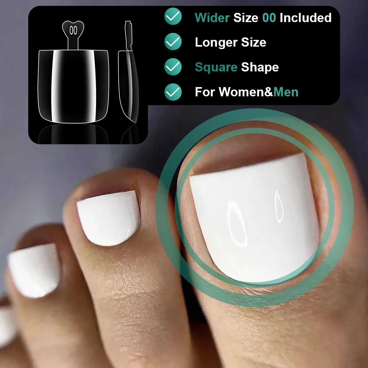 320PCS Matte/Clear Toe Nail Tips Ultra Thin No File Fake Toenail Extensions 16 Sizes Foot Manicure Tools Supplies Nail Shaping
