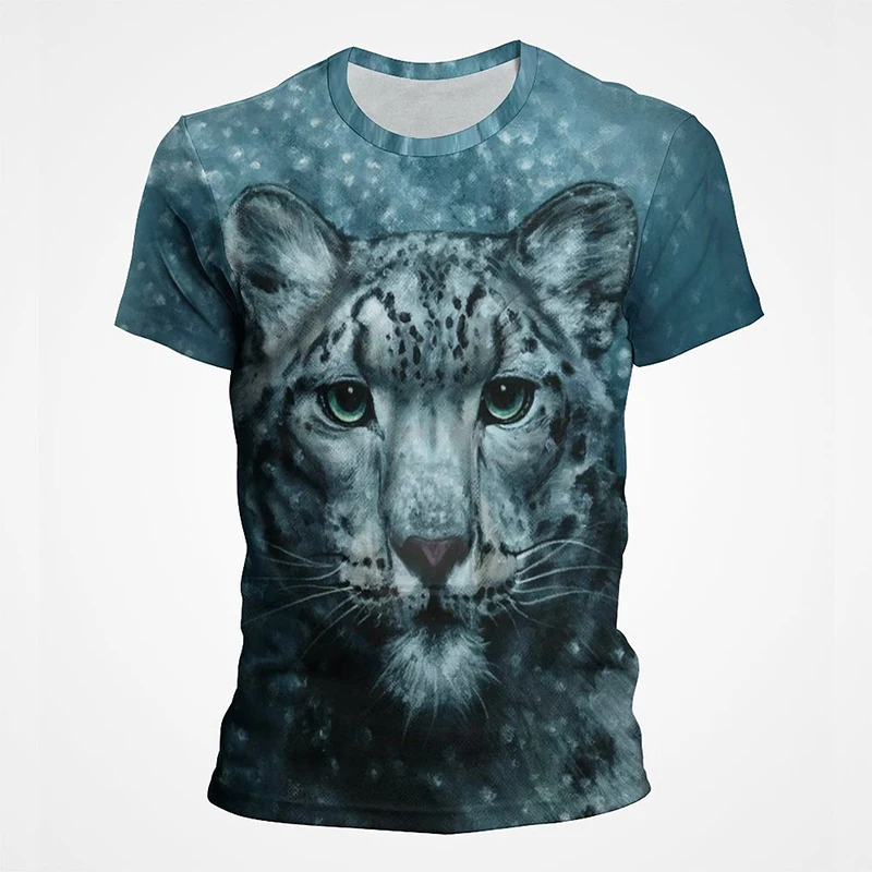 

Muscle Men's T-shirt Summer Casual Streetwear Short Sleeve with African Leopard Print Unisex Vintage Graphic Top Tees for Women
