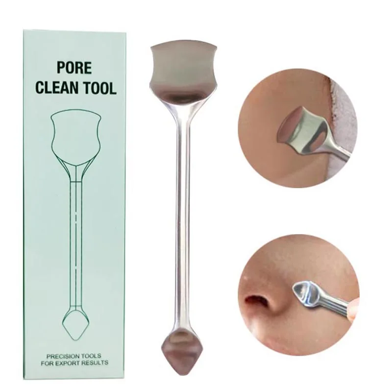 Removedor De Cravo De Acne De Cabeça Dupla, Extrator De Aço Inoxidável, Limpador De Poros, Cuidados Com A Pele, Removedor De Beleza, Scooper, Maquiagem Ferramenta