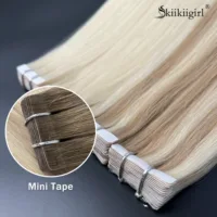 Kiikiigirl mini cinta máquina de extensiones de cabello remy trama de piel adhesivo blanco para salón de alta calidad