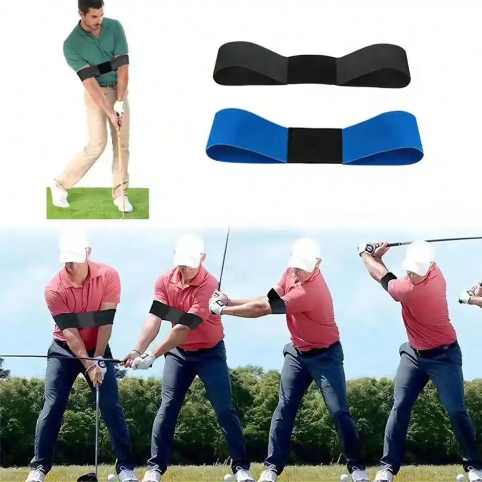 Golf swing trainer, posture correction belt, beginner arm and hand movement, tension and elasticity fitness equipment
