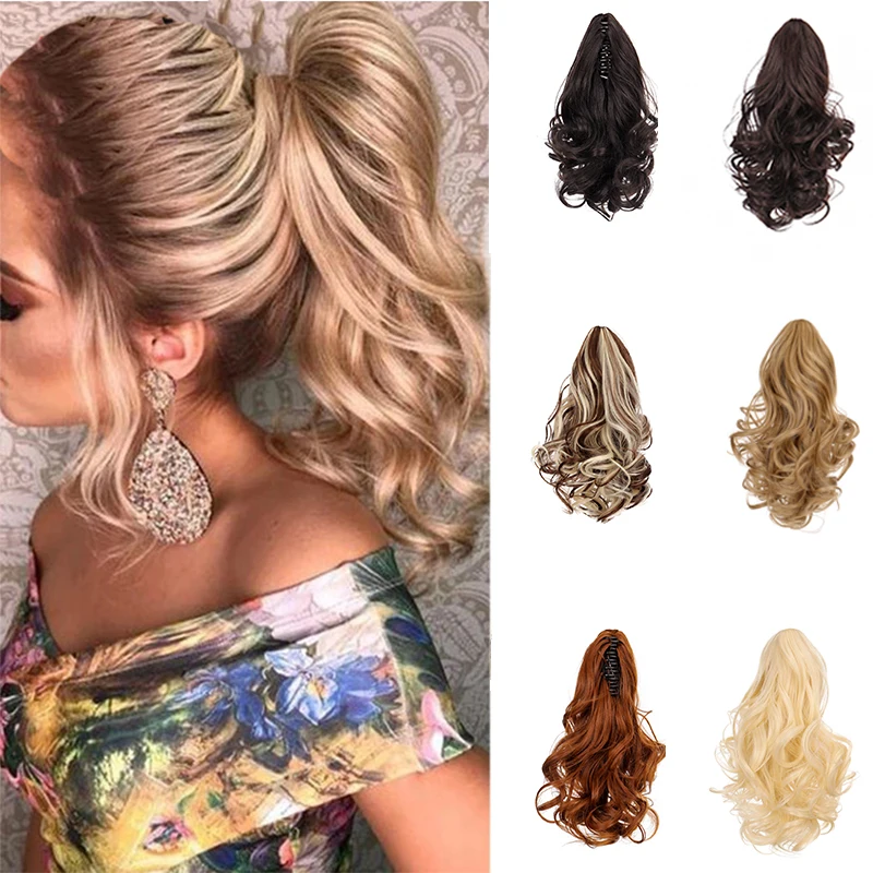 

Wig Short and long ponytail small nature simulation chemical fiber transparent grab clip big waves type corn whisker long curl