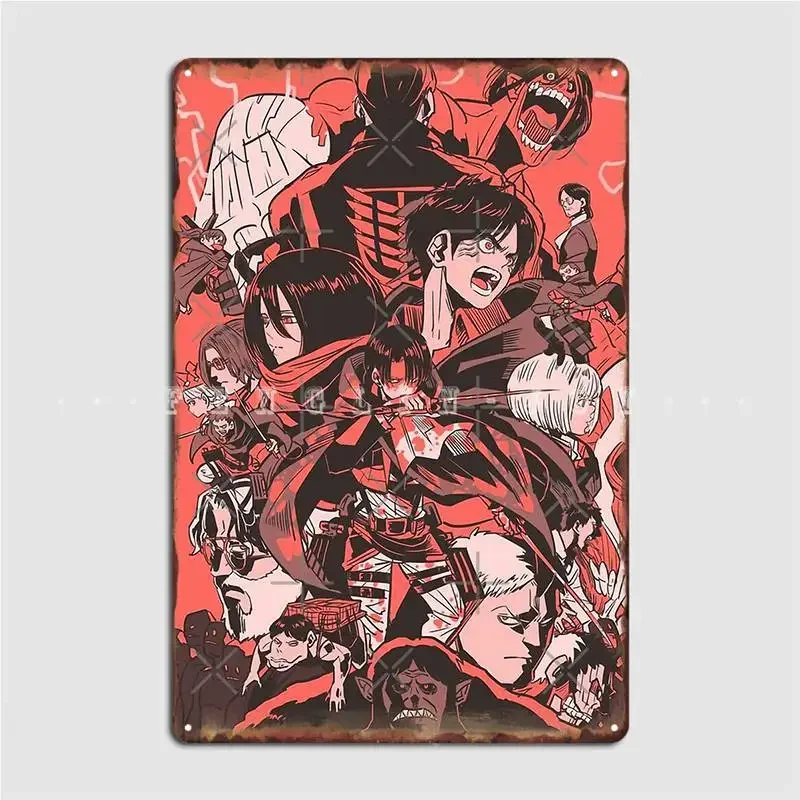 Attack The Titans Metal Sign Pub Cinema Garage Decoration Designing Tin Sign Poster