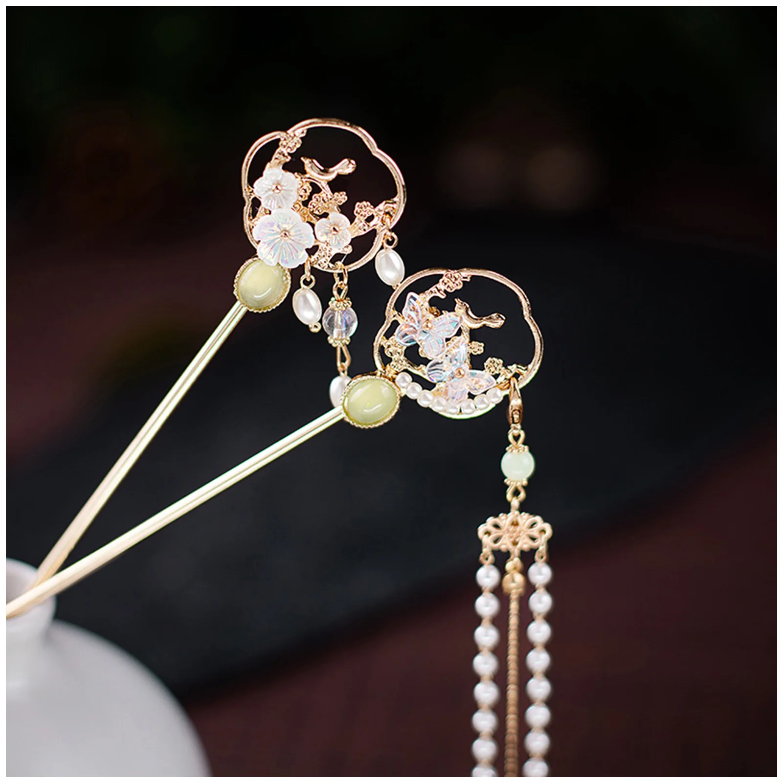 Women Vintage Hair Chopsticks Plating Hair Sticks Prong Updo Chignon Pins for Hair DIY Accessory Hair Styling