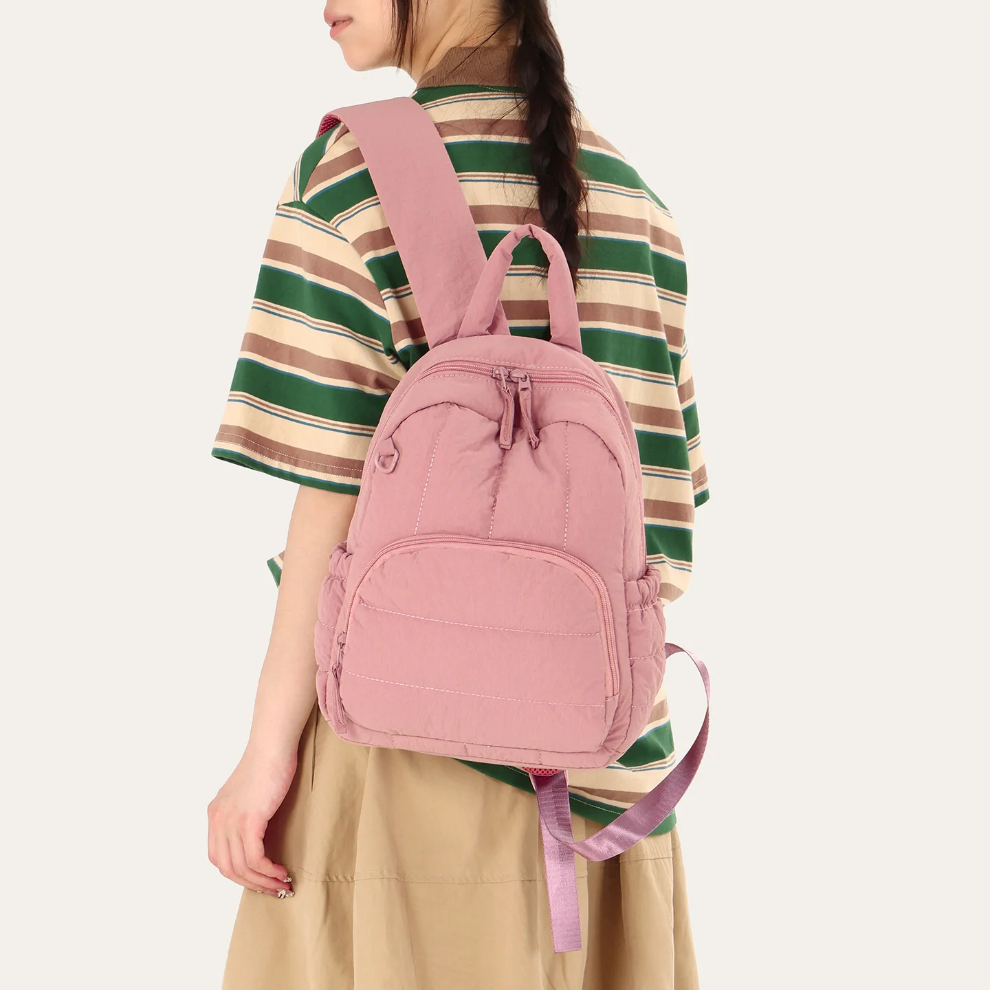 Women Mini Backpack Oxford Cloth Casual Daypack Multi Zipper Pocket Small Rucksack School Bag For Girls Travel Daily Use